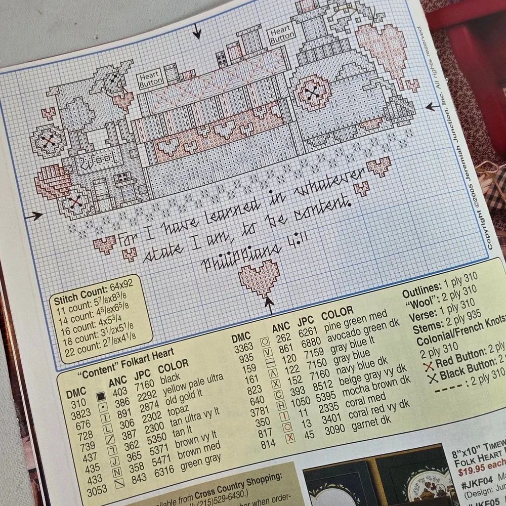 Cross Country Stitching June 2005 Cross Stitch Patterns Primitive Folk Art OOP